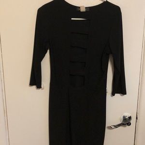 Black dress with opening in front